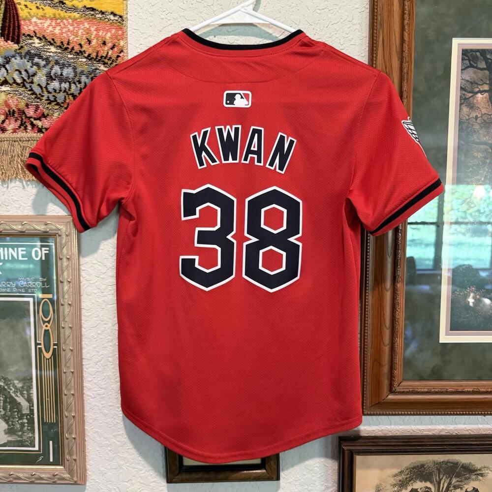 RARE Cleveland‎ Guardians Nike MLB Limited Alternate Steven Kwan Jersey Boys S/M